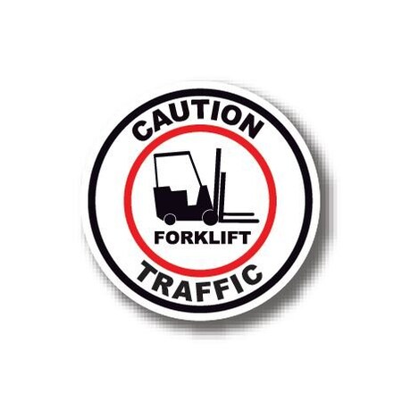 Ergomat 32in CIRCLE SIGNS - Caution Forklift Traffic DSV-SIGN 1024 #0228 -UEN